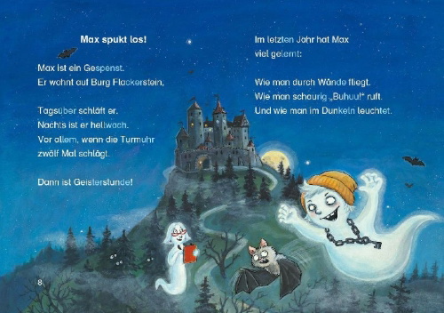 Buchcover und Innenansicht für das Buch: Die gestohlene Geisterstunde