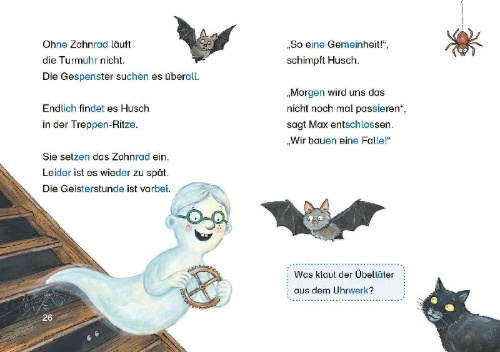 Buchcover und Innenansicht für das Buch: Die gestohlene Geisterstunde