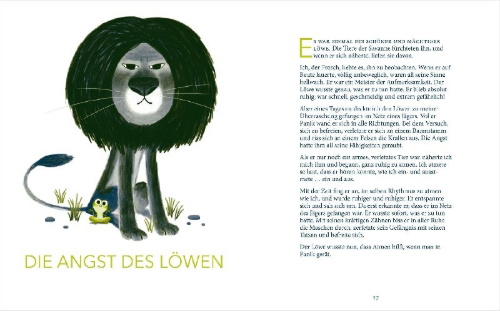 Buchcover und Innenansicht für das Buch: Stillsitzen wie ein Frosch