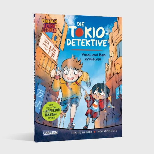 Buchcover und Innenansicht für das Buch: Die Tokio-Detektive: Yoshi und Ben ermitteln
