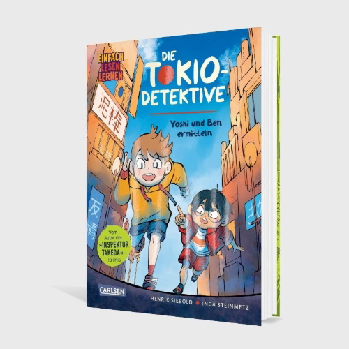 Buchcover und Innenansicht für das Buch: Die Tokio-Detektive: Yoshi und Ben ermitteln