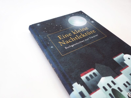 Buchcover und Innenansicht für das Buch: Eine kleine Nachtlektüre. Buchgeschichten zum Träumen