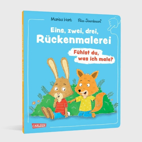 Buchcover und Innenansicht für das Buch: 1,2,3 Rückenmalerei
