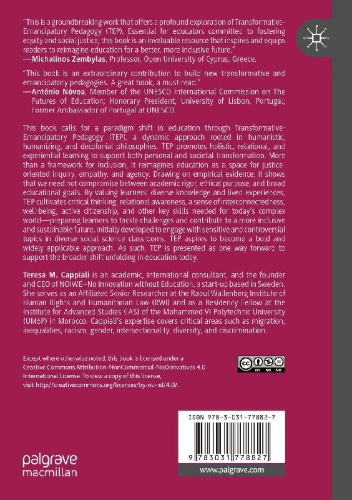 Buchcover und Innenansicht für das Buch: Transformative-Emancipatory Pedagogy (TEP) to Reimagine Education