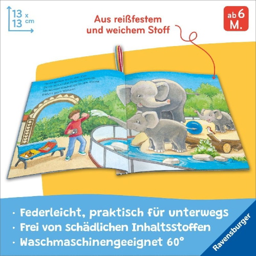 Buchcover und Innenansicht für das Buch: Mein Knuddel-Knautsch-Buch - Besuch im Zoo