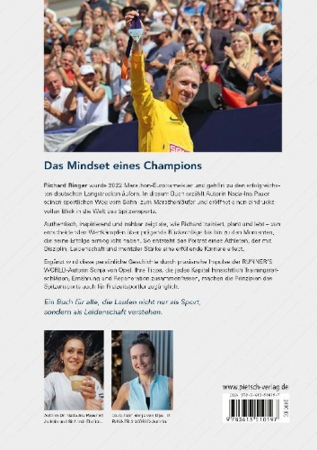 Buchcover und Innenansicht für das Buch: Marathon-Gold: Richard Ringers Trainingsphilosophie
