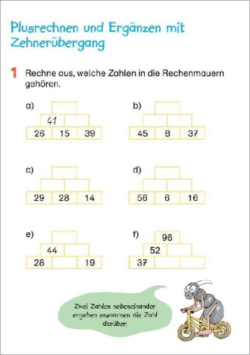 Buchcover und Innenansicht für das Buch: Fit für Mathe 2. Klasse. Mein 5-Minuten-Block