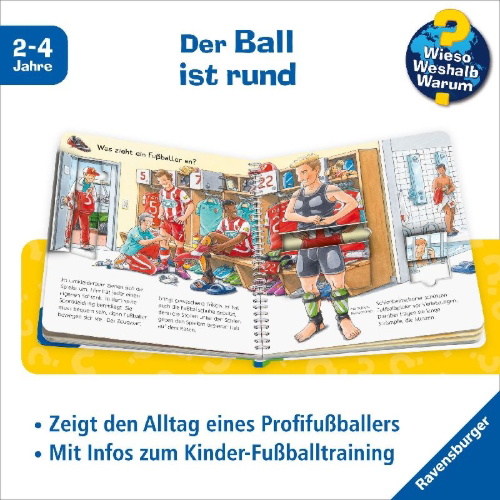 Buchcover und Innenansicht für das Buch: Wieso? Weshalb? Warum? junior, Band 68: Was macht der Fußballer?