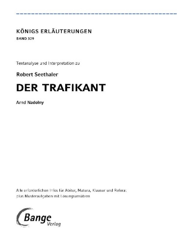 Buchcover und Innenansicht für das Buch: Der Trafikant von Robert Seethaler