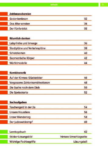 Buchcover und Innenansicht für das Buch: Die Mathe-Helden Knobelaufgaben für Mathe-Helden 2. Klasse