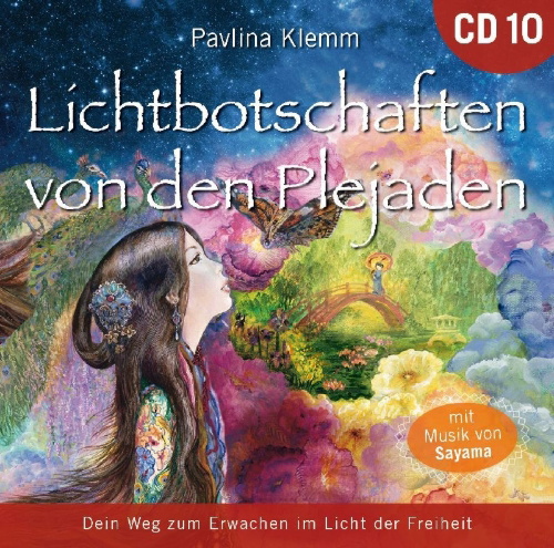 Buchcover und Innenansicht für das Buch: Lichtbotschaften von den Plejaden 10 [Übungs-CD]