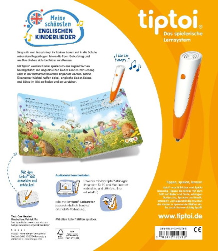 Buchcover und Innenansicht für das Buch: tiptoi® Liederbücher - Meine schönsten englischen Kinderlieder