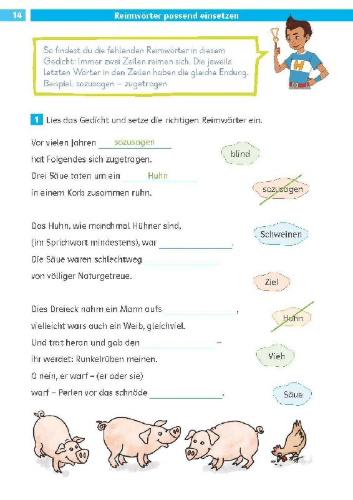Buchcover und Innenansicht für das Buch: Die Deutsch-Helden: Lesen und verstehen 3. Klasse