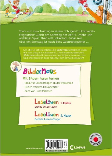 Buchcover und Innenansicht für das Buch: Bildermaus - Die große Fußball-Überraschung