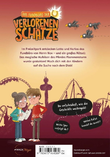 Buchcover und Innenansicht für das Buch: Das Fundbüro der verlorenen Schätze - Flammensturm