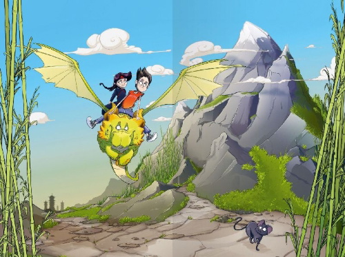 Buchcover und Innenansicht für das Buch: Dragon Ninjas, Band 1 - Der Drache der Berge