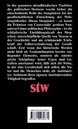 Buchcover und Innenansicht für das Buch: Gesellschaft als imaginäre Institution