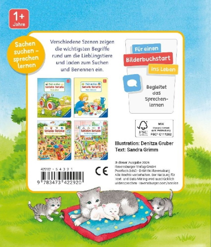 Buchcover und Innenansicht für das Buch: Mein erstes Sachen suchen: Lieblingstiere