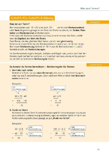 Buchcover und Innenansicht für das Buch: Ich kann Mathe - Terme und Gleichungen 7./8. Klasse