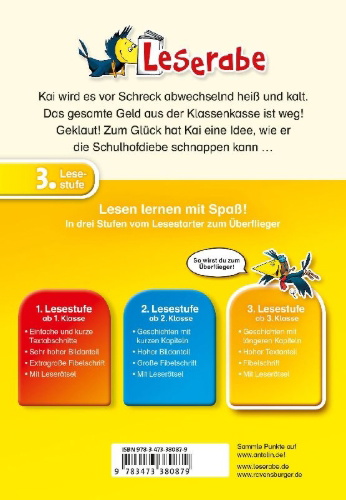 Buchcover und Innenansicht für das Buch: Kai jagt die Schulhofdiebe - Leserabe 3. Klasse - Erstlesebuch für Kinder ab 8 Jahren