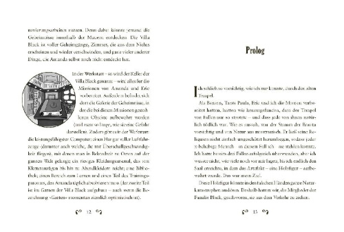 Buchcover und Innenansicht für das Buch: Amanda Black - El amuleto perdido