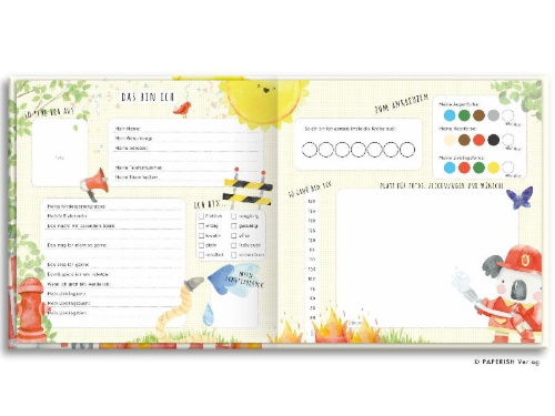 Buchcover und Innenansicht für das Buch: Kindergartenfreunde - FEUERWEHR