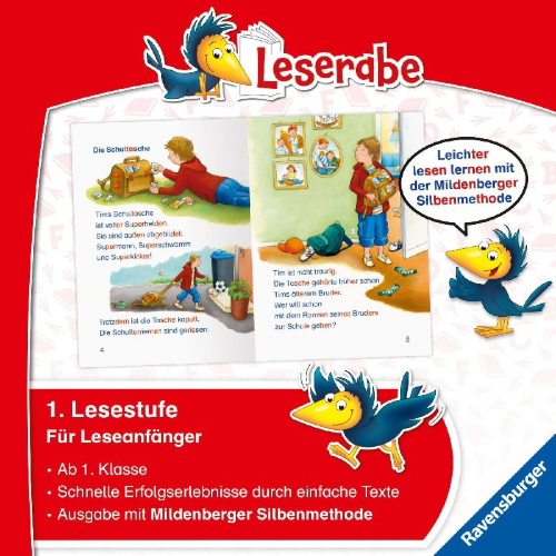 Buchcover und Innenansicht für das Buch: Ein Schultag voller Abenteuer - Leserabe 1. Klasse - Erstlesebuch für Kinder ab 6 Jahren