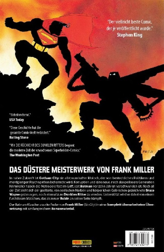 Buchcover und Innenansicht für das Buch: Batman: Dark Knight I: Die Rückkehr des Dunklen Ritters (überarbeitete Neuauflage)