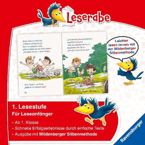 Buchcover und Innenansicht für das Buch: Fußballgeschichten - Leserabe ab 1. Klasse - Erstlesebuch für Kinder ab 6 Jahren (mit Mildenberger Silbenmethode)