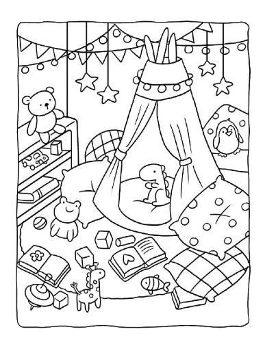 Buchcover und Innenansicht für das Buch: Comfy Life: Wohlfühl-Malbuch - Cozy Coloring | Ausmalen und entspannen