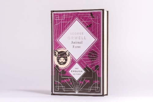 Buchcover und Innenansicht für das Buch: Animal Farm by George Orwell. English Edition