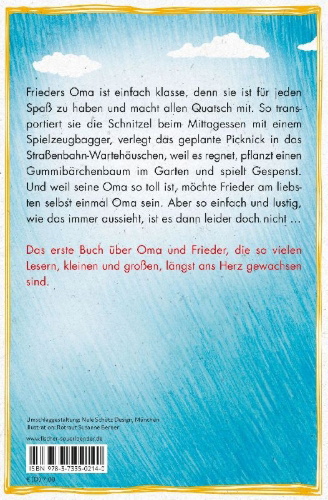Buchcover und Innenansicht für das Buch: Oma!, schreit der Frieder