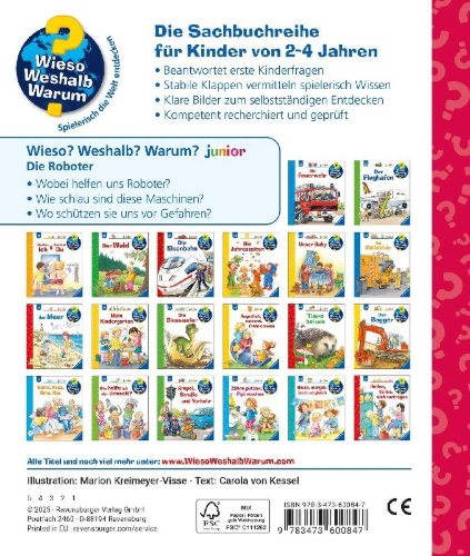 Buchcover und Innenansicht für das Buch: Wieso? Weshalb? Warum? junior, Band 78 - Die Roboter