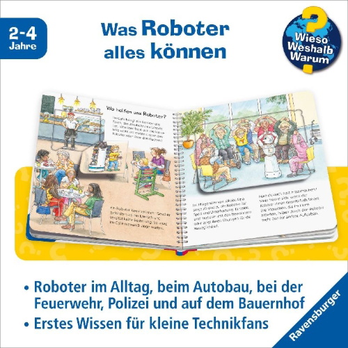 Buchcover und Innenansicht für das Buch: Wieso? Weshalb? Warum? junior, Band 78 - Die Roboter