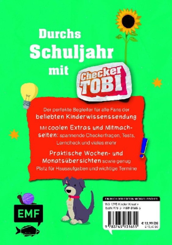 Buchcover und Innenansicht für das Buch: Checker Tobi - Schülerkalender 2026/2027