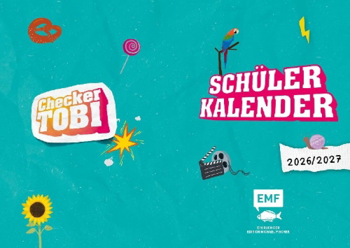 Buchcover und Innenansicht für das Buch: Checker Tobi - Schülerkalender 2026/2027