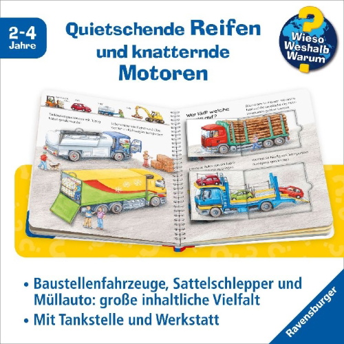 Buchcover und Innenansicht für das Buch: Wieso? Weshalb? Warum? junior, Band 11: Autos und Laster
