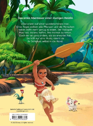 Buchcover und Innenansicht für das Buch: Disney Vaiana - Das Erstlesebuch zu Film 1
