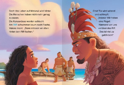 Buchcover und Innenansicht für das Buch: Disney Vaiana - Das Erstlesebuch zu Film 1