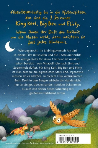 Buchcover und Innenansicht für das Buch: 3 Streuner werden Filmstars