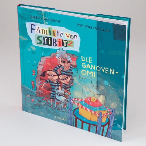 Buchcover und Innenansicht für das Buch: Familjen Knyckertz och gulddiamanten