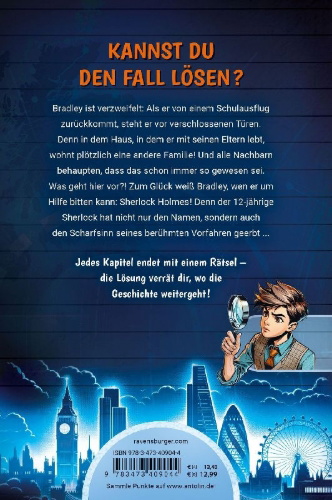 Buchcover und Innenansicht für das Buch: Sherlock & You, Band 1 - Das Rätsel um das verschwundene Haus