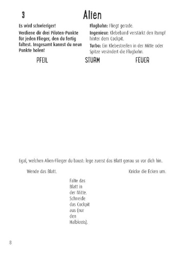 Buchcover und Innenansicht für das Buch: Bastelset für Kinder: Kreatives Bastelset: Turbo-Papierflieger