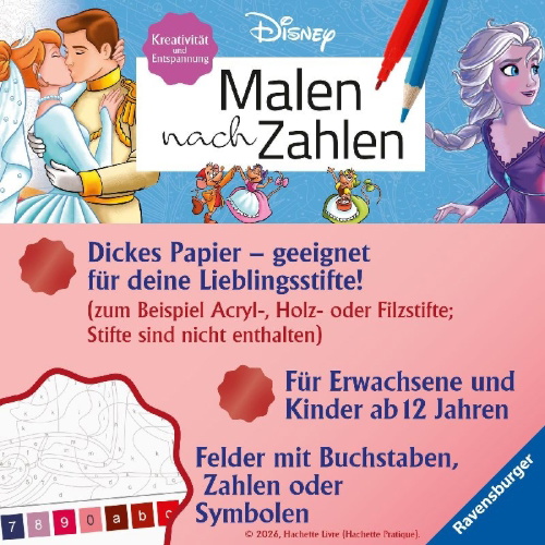 Buchcover und Innenansicht für das Buch: Coloriages mystères Disney - Princesses
