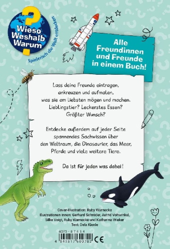 Buchcover und Innenansicht für das Buch: Wieso? Weshalb? Warum? Meine Schulfreunde