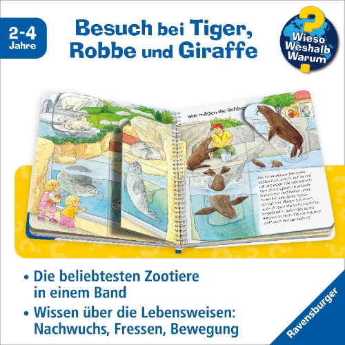 Buchcover und Innenansicht für das Buch: Wieso? Weshalb? Warum? junior, Band 30: Wir gehen in den Zoo