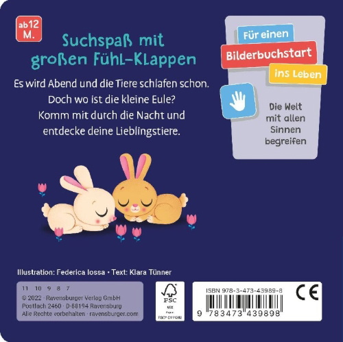 Buchcover und Innenansicht für das Buch: Wo bist du, kleine Eule?
