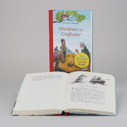 Buchcover und Innenansicht für das Buch: Den Tredje Grottans hemlighet & De Tre Grottornas Berg