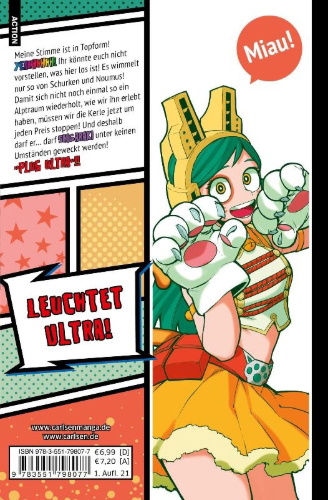 Buchcover und Innenansicht für das Buch: Boku no Hero Academia