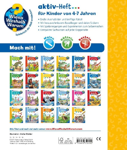 Buchcover und Innenansicht für das Buch: Wieso? Weshalb? Warum? aktiv-Heft: Tiere der Welt